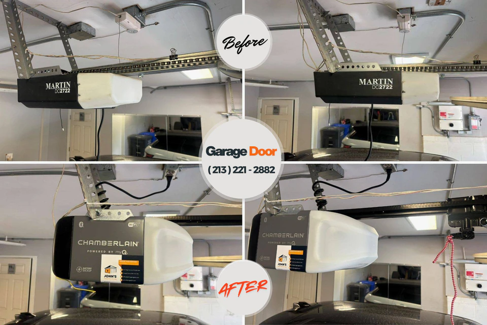 Before and after: garage door repair Stanwood, WA